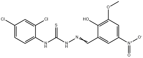 2-hydroxy-5-nitro-3-methoxybenzaldehyde N-(2,4-dichlorophenyl)thiosemicarbazone 구조식 이미지