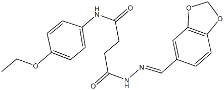 4-[2-(1,3-benzodioxol-5-ylmethylene)hydrazino]-N-(4-ethoxyphenyl)-4-oxobutanamide Structure