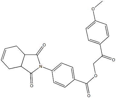 2-(4-methoxyphenyl)-2-oxoethyl 4-(1,3-dioxo-1,3,3a,4,7,7a-hexahydro-2H-isoindol-2-yl)benzoate 구조식 이미지