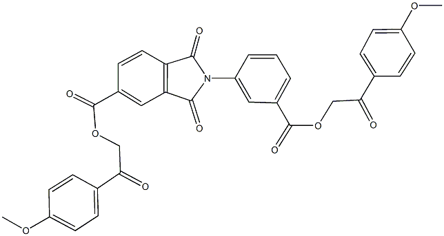 2-(4-methoxyphenyl)-2-oxoethyl 2-(3-{[2-(4-methoxyphenyl)-2-oxoethoxy]carbonyl}phenyl)-1,3-dioxo-5-isoindolinecarboxylate 구조식 이미지
