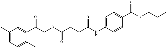 propyl 4-({4-[2-(2,5-dimethylphenyl)-2-oxoethoxy]-4-oxobutanoyl}amino)benzoate Structure