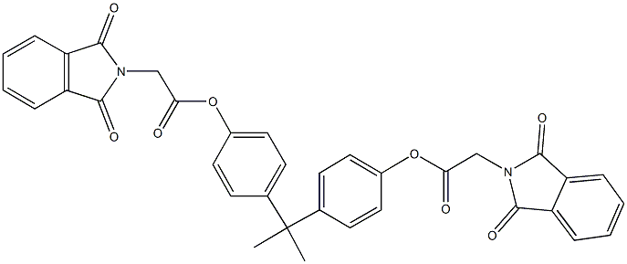 4-[1-(4-{[(1,3-dioxo-1,3-dihydro-2H-isoindol-2-yl)acetyl]oxy}phenyl)-1-methylethyl]phenyl (1,3-dioxo-1,3-dihydro-2H-isoindol-2-yl)acetate 구조식 이미지