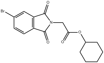 cyclohexyl (5-bromo-1,3-dioxo-1,3-dihydro-2H-isoindol-2-yl)acetate 구조식 이미지