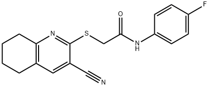 2-[(3-cyano-5,6,7,8-tetrahydroquinolin-2-yl)sulfanyl]-N-(4-fluorophenyl)acetamide 구조식 이미지