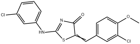 5-(3-chloro-4-methoxybenzylidene)-2-[(3-chlorophenyl)imino]-1,3-thiazolidin-4-one Structure