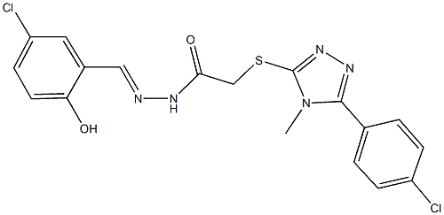 N'-(5-chloro-2-hydroxybenzylidene)-2-{[5-(4-chlorophenyl)-4-methyl-4H-1,2,4-triazol-3-yl]sulfanyl}acetohydrazide 구조식 이미지