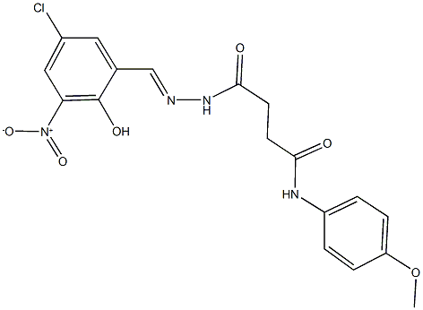 4-(2-{5-chloro-2-hydroxy-3-nitrobenzylidene}hydrazino)-N-(4-methoxyphenyl)-4-oxobutanamide Structure