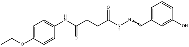 N-(4-ethoxyphenyl)-4-[2-(3-hydroxybenzylidene)hydrazino]-4-oxobutanamide Structure