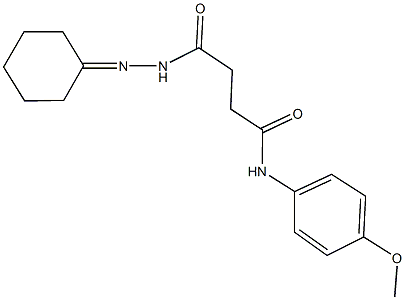 4-(2-cyclohexylidenehydrazino)-N-(4-methoxyphenyl)-4-oxobutanamide 구조식 이미지