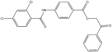 2-oxo-2-phenylethyl 4-[(2,4-dichlorobenzoyl)amino]benzoate 구조식 이미지