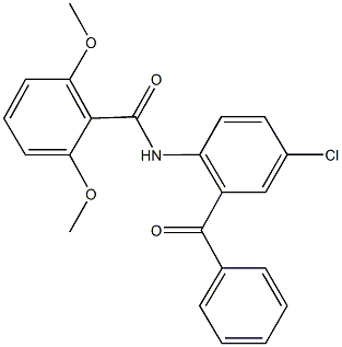 N-(2-benzoyl-4-chlorophenyl)-2,6-dimethoxybenzamide 구조식 이미지