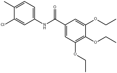 N-(3-chloro-4-methylphenyl)-3,4,5-triethoxybenzamide 구조식 이미지