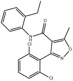 3-(2,6-dichlorophenyl)-N-(2-ethylphenyl)-5-methyl-4-isoxazolecarboxamide Structure