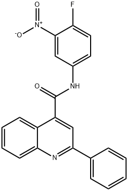 N-{4-fluoro-3-nitrophenyl}-2-phenyl-4-quinolinecarboxamide 구조식 이미지