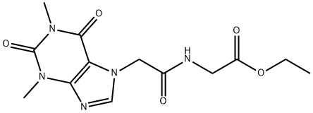 ethyl {[(1,3-dimethyl-2,6-dioxo-1,2,3,6-tetrahydro-7H-purin-7-yl)acetyl]amino}acetate 구조식 이미지