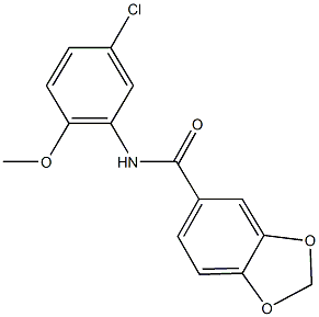 N-(5-chloro-2-methoxyphenyl)-1,3-benzodioxole-5-carboxamide 구조식 이미지