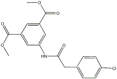 dimethyl 5-{[(4-chlorophenyl)acetyl]amino}isophthalate 구조식 이미지