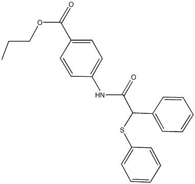 propyl 4-{[phenyl(phenylsulfanyl)acetyl]amino}benzoate Structure