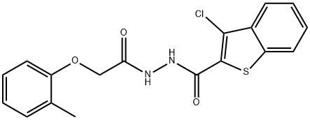 3-chloro-N'-[(2-methylphenoxy)acetyl]-1-benzothiophene-2-carbohydrazide Structure