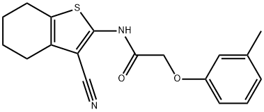 N-(3-cyano-4,5,6,7-tetrahydro-1-benzothien-2-yl)-2-(3-methylphenoxy)acetamide 구조식 이미지