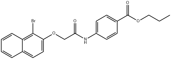 propyl 4-({[(1-bromo-2-naphthyl)oxy]acetyl}amino)benzoate 구조식 이미지