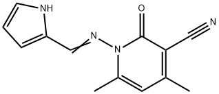 4,6-dimethyl-2-oxo-1-[(1H-pyrrol-2-ylmethylene)amino]-1,2-dihydro-3-pyridinecarbonitrile 구조식 이미지