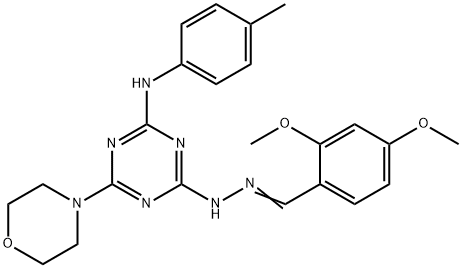 2,4-dimethoxybenzaldehyde [4-(4-morpholinyl)-6-(4-toluidino)-1,3,5-triazin-2-yl]hydrazone Structure