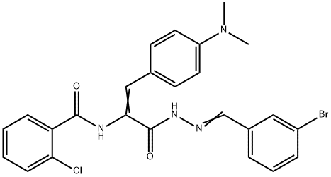 N-{1-{[2-(3-bromobenzylidene)hydrazino]carbonyl}-2-[4-(dimethylamino)phenyl]vinyl}-2-chlorobenzamide Structure