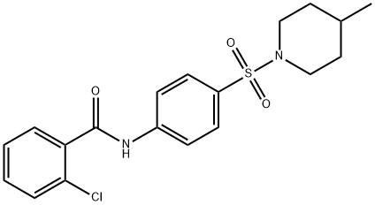 2-chloro-N-{4-[(4-methyl-1-piperidinyl)sulfonyl]phenyl}benzamide Structure