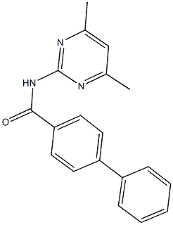 N-(4,6-dimethyl-2-pyrimidinyl)[1,1'-biphenyl]-4-carboxamide 구조식 이미지