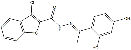 3-chloro-N'-[1-(2,4-dihydroxyphenyl)ethylidene]-1-benzothiophene-2-carbohydrazide Structure