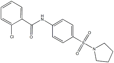 2-chloro-N-[4-(1-pyrrolidinylsulfonyl)phenyl]benzamide Structure