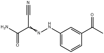 2-[(3-acetylphenyl)hydrazono]-2-cyanoacetamide 구조식 이미지