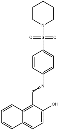 1-({[4-(1-piperidinylsulfonyl)phenyl]imino}methyl)-2-naphthol 구조식 이미지