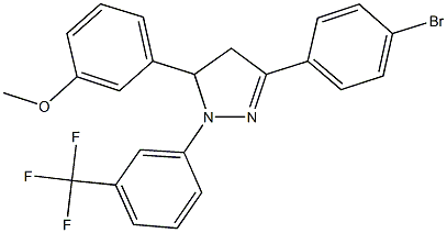 3-(4-bromophenyl)-5-(3-methoxyphenyl)-1-[3-(trifluoromethyl)phenyl]-4,5-dihydro-1H-pyrazole Structure