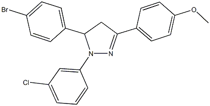 4-[5-(4-bromophenyl)-1-(3-chlorophenyl)-4,5-dihydro-1H-pyrazol-3-yl]phenyl methyl ether 구조식 이미지