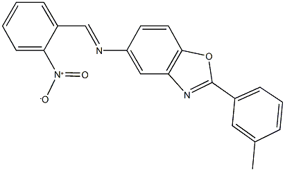 5-({2-nitrobenzylidene}amino)-2-(3-methylphenyl)-1,3-benzoxazole 구조식 이미지