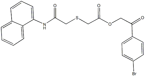 2-(4-bromophenyl)-2-oxoethyl {[2-(1-naphthylamino)-2-oxoethyl]sulfanyl}acetate Structure