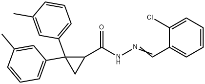 N'-(2-chlorobenzylidene)-2,2-bis(3-methylphenyl)cyclopropanecarbohydrazide 구조식 이미지