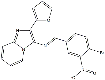 3-({4-bromo-3-nitrobenzylidene}amino)-2-(2-furyl)imidazo[1,2-a]pyridine Structure