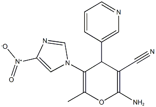 2-amino-5-{4-nitro-1H-imidazol-1-yl}-6-methyl-4-pyridin-3-yl-4H-pyran-3-carbonitrile 구조식 이미지