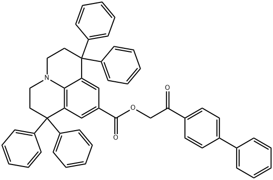 2-[1,1'-biphenyl]-4-yl-2-oxoethyl 1,1,7,7-tetraphenyl-2,3,6,7-tetrahydro-1H,5H-pyrido[3,2,1-ij]quinoline-9-carboxylate Structure