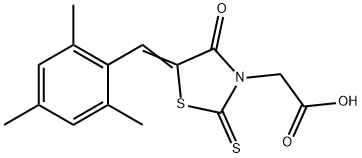 [5-(mesitylmethylene)-4-oxo-2-thioxo-1,3-thiazolidin-3-yl]acetic acid 구조식 이미지