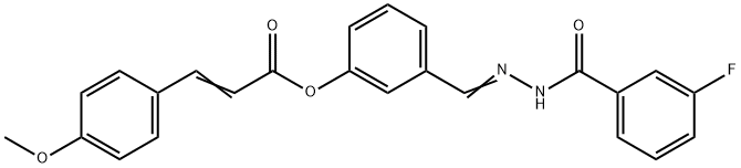3-[2-(3-fluorobenzoyl)carbohydrazonoyl]phenyl 3-(4-methoxyphenyl)acrylate Structure