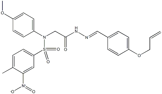 N-(2-{2-[4-(allyloxy)benzylidene]hydrazino}-2-oxoethyl)-3-nitro-N-(4-methoxyphenyl)-4-methylbenzenesulfonamide 구조식 이미지