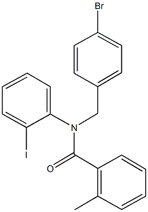 N-(4-bromobenzyl)-N-(2-iodophenyl)-2-methylbenzamide 구조식 이미지