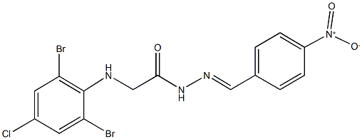 2-(2,6-dibromo-4-chloroanilino)-N'-{4-nitrobenzylidene}acetohydrazide Structure
