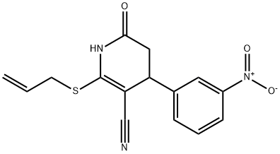 2-(allylsulfanyl)-4-(3-nitrophenyl)-6-oxo-1,4,5,6-tetrahydro-3-pyridinecarbonitrile 구조식 이미지