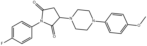 1-(4-fluorophenyl)-3-[4-(4-methoxyphenyl)-1-piperazinyl]-2,5-pyrrolidinedione 구조식 이미지