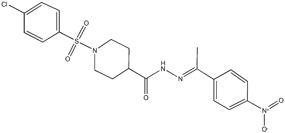 1-[(4-chlorophenyl)sulfonyl]-N'-(1-{4-nitrophenyl}ethylidene)-4-piperidinecarbohydrazide 구조식 이미지